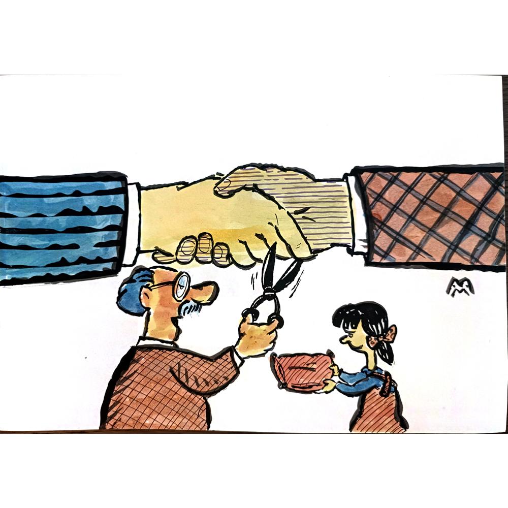 Mileta Miloradovic 29x21cm Orijinal Karikatür BOD03819