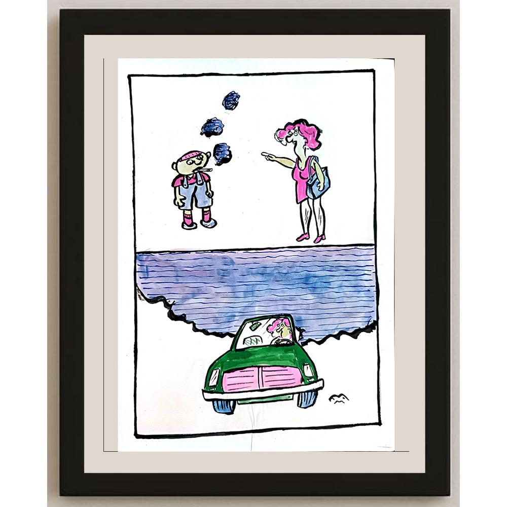 Mileta Miloradovic 29x21cm Orijinal Karikatür BOD03820