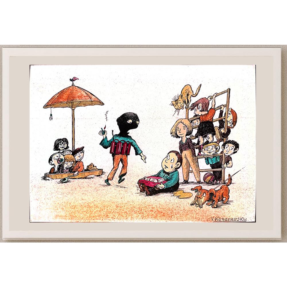 Vladimir Kazanevsky 29x21cm Orijinal Karikatür BOD03825