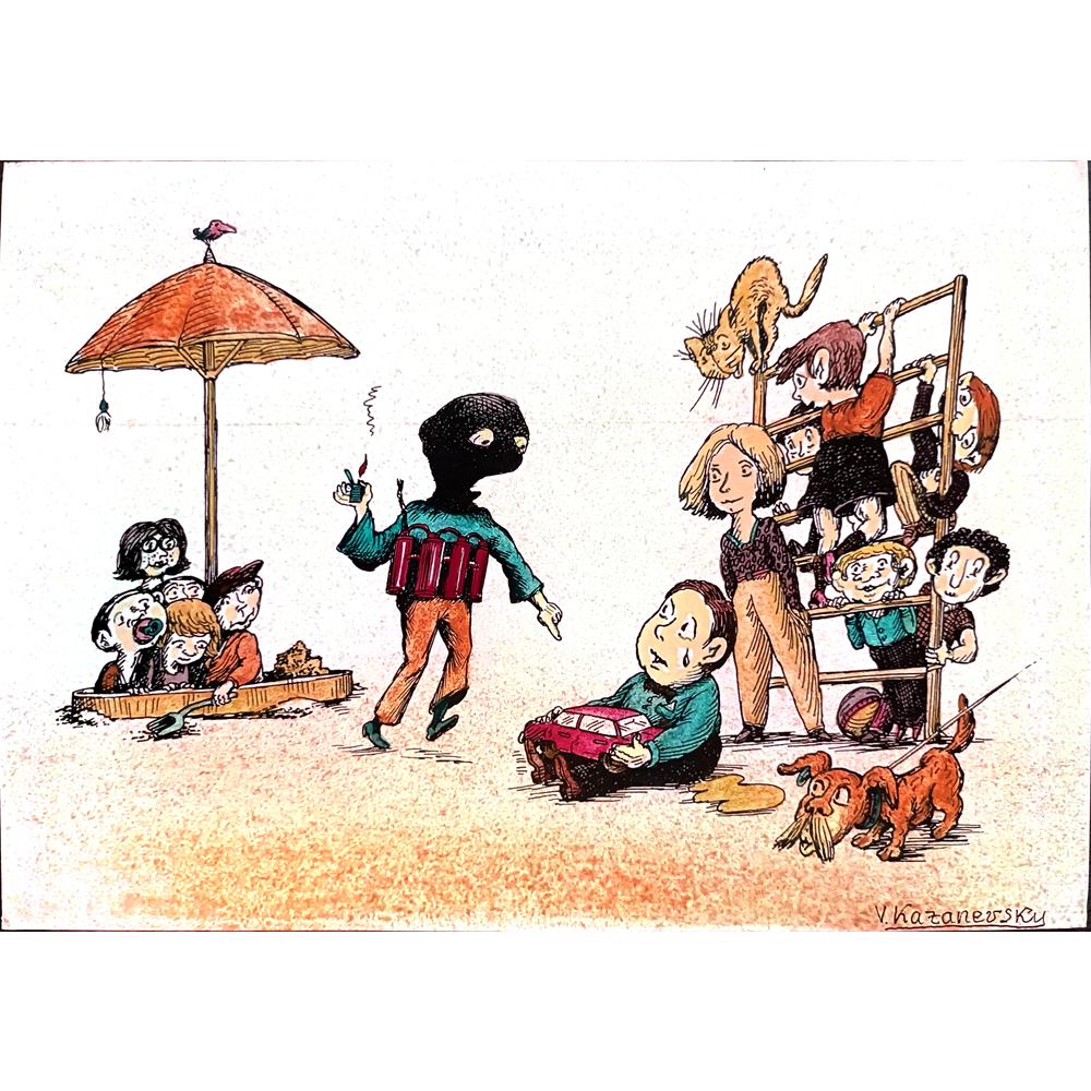 Vladimir Kazanevsky 29x21cm Orijinal Karikatür BOD03825