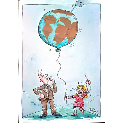 Laurent Battistini 29x21cm Orijinal Karikatür BOD03826