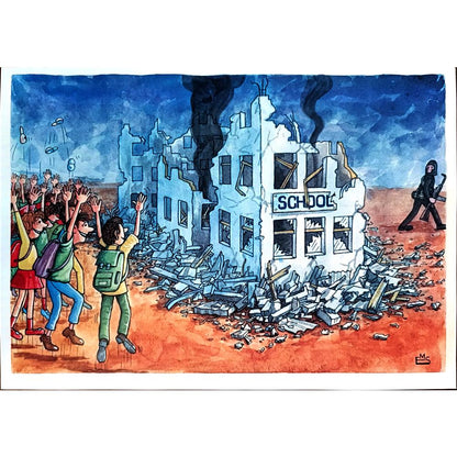 Eshonkulov Maxmudjon 29x21cm Orijinal Karikatür BOD03831