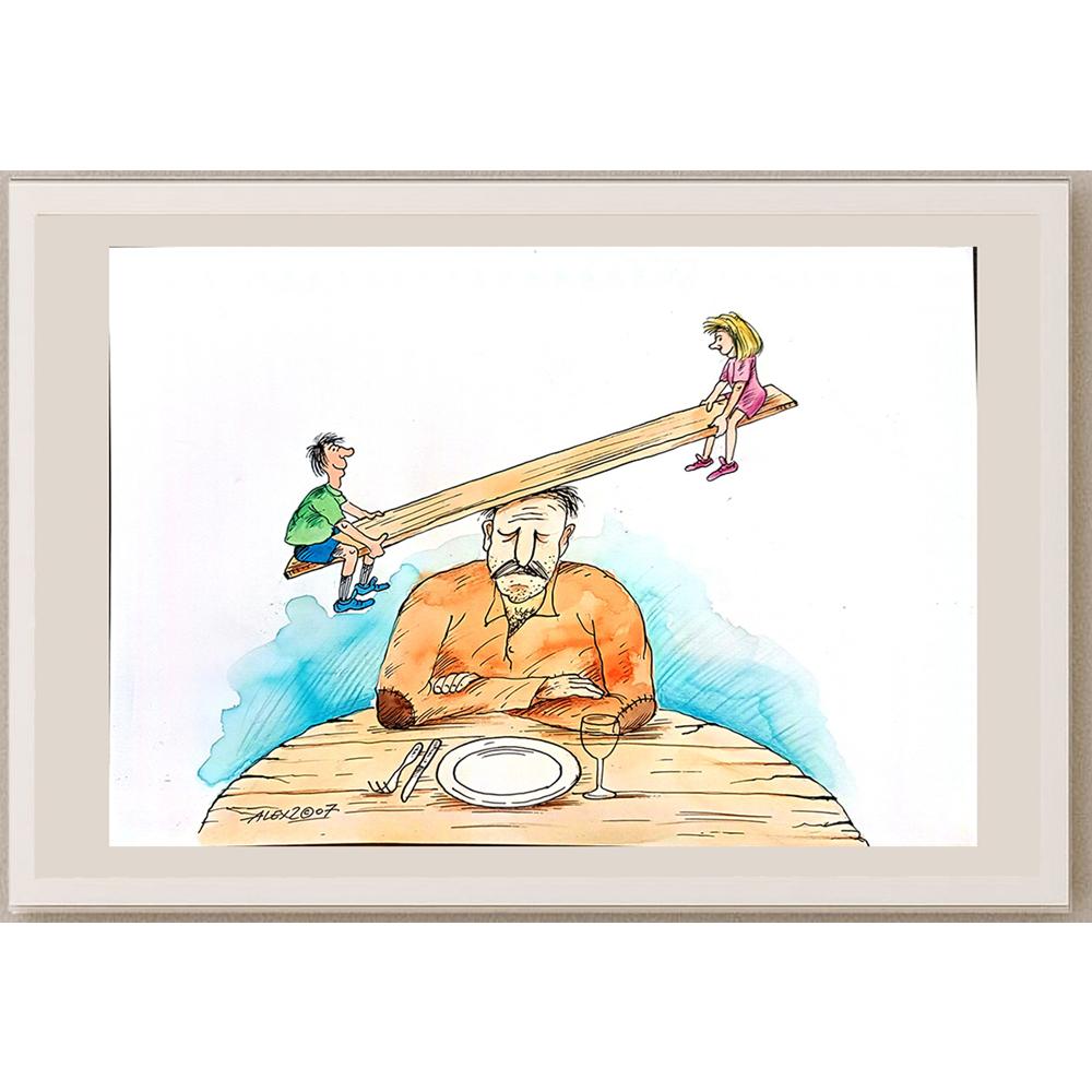 Aurel Stefan Alexandrescu 29x21cm Orijinal Karikatür BOD03848