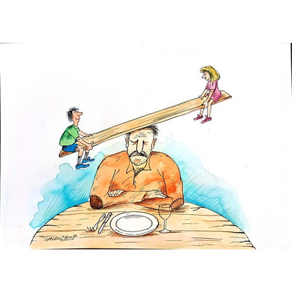 Aurel Stefan Alexandrescu 29x21cm Orijinal Karikatür BOD03848