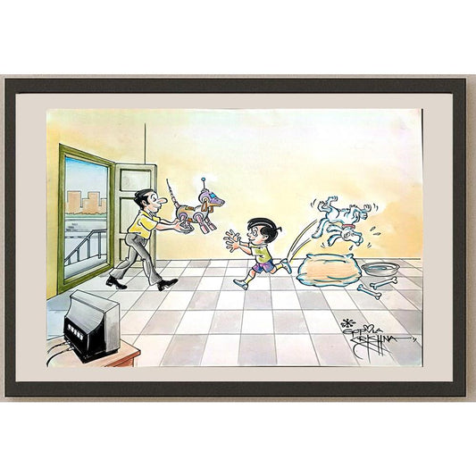 Vendra Gopalaksrishna 29x21cm Orijinal Karikatür BOD03849