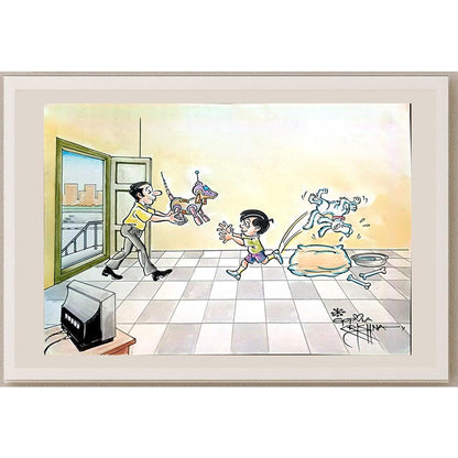 Vendra Gopalaksrishna 29x21cm Orijinal Karikatür BOD03849
