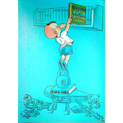 Gazizov Aidarbek 29x21cm Orijinal Karikatür BOD03856