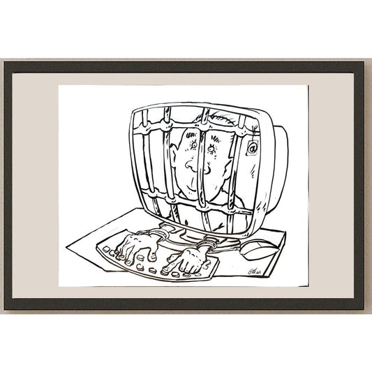 Radu Cletiu 26x22cm Orijinal Karikatür BOD03857