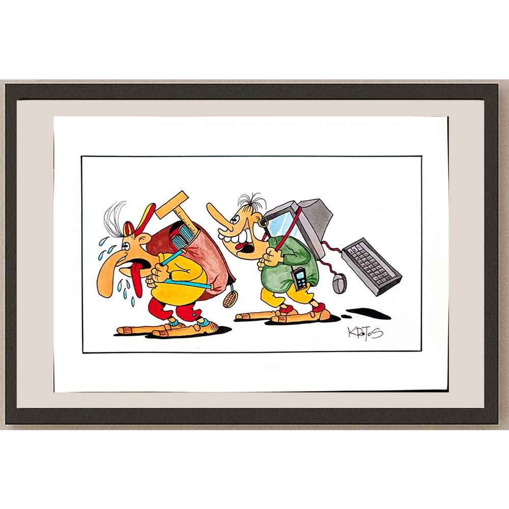 Tadeusz Krotos 29x21cm Orijinal Karikatür BOD03858