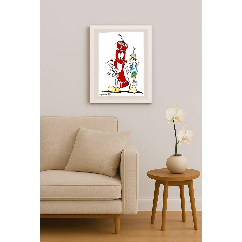 Frans Mensink 29x21cm Orijinal Karikatür BOD03863