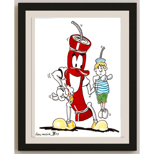 Frans Mensink 29x21cm Orijinal Karikatür BOD03863