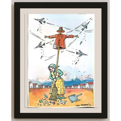 Porumbita Mihaita 29x21cm Orijinal Karikatür BOD03869