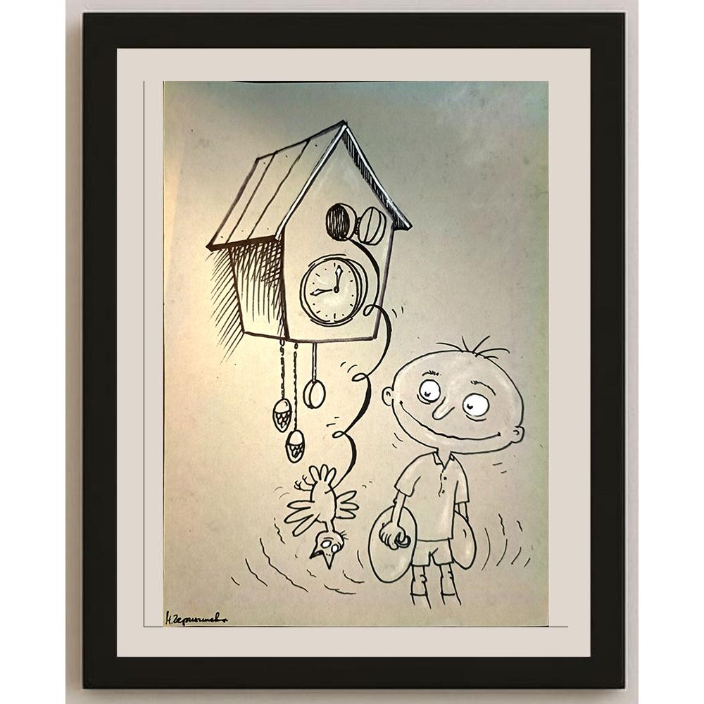 Chernyshev Nickolay 29x21cm Orijinal Karikatür BOD03871