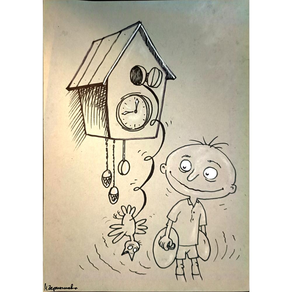 Chernyshev Nickolay 29x21cm Orijinal Karikatür BOD03871