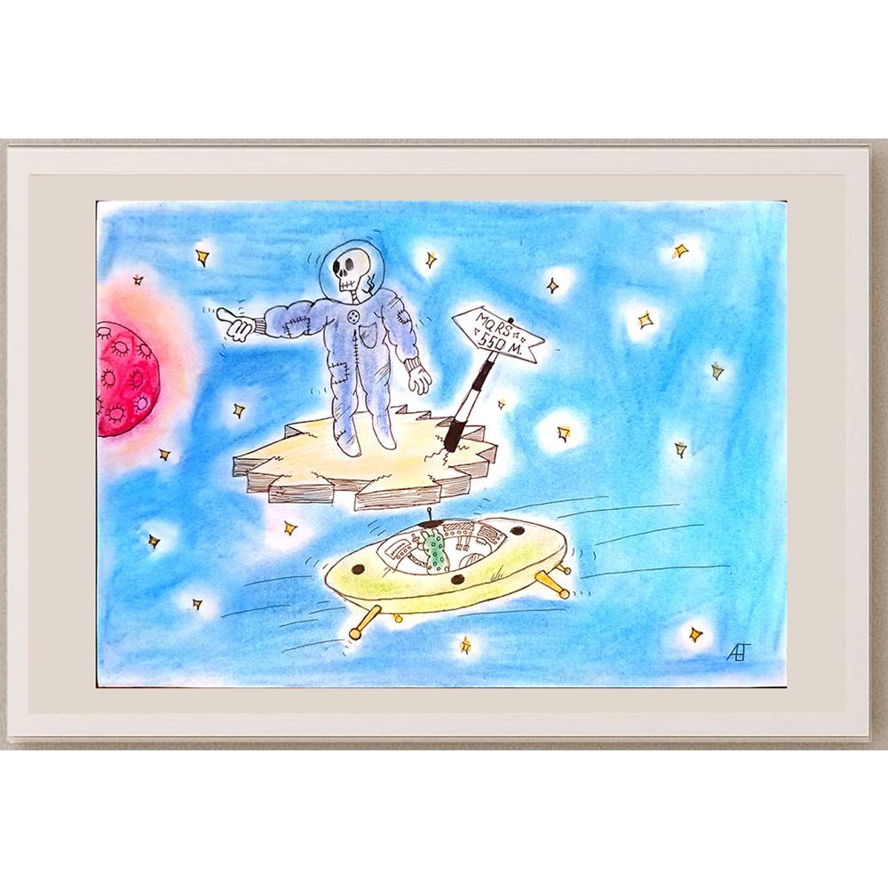 Lena Grimberg 29x21cm Orijinal Karikatür BOD03881