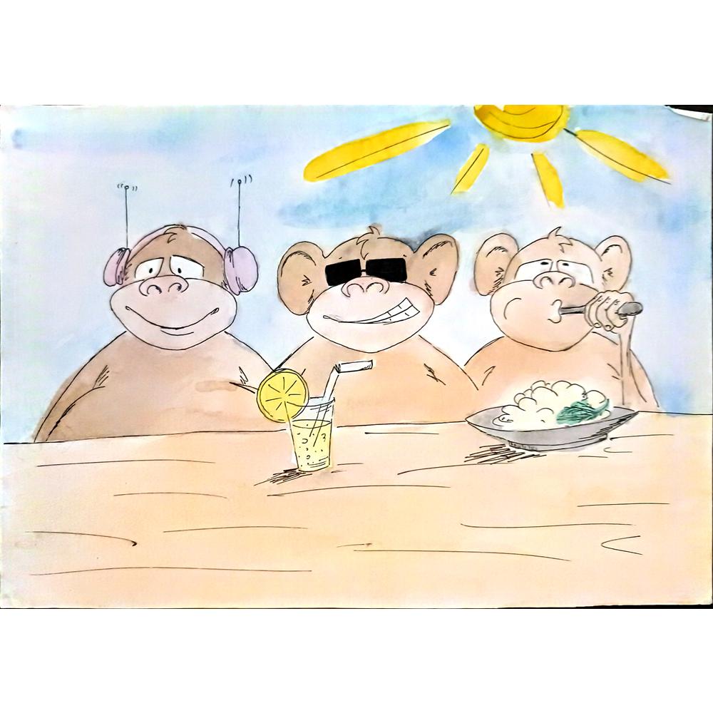 Dinara Ayupova 29x21cm Orijinal Karikatür BOD03882