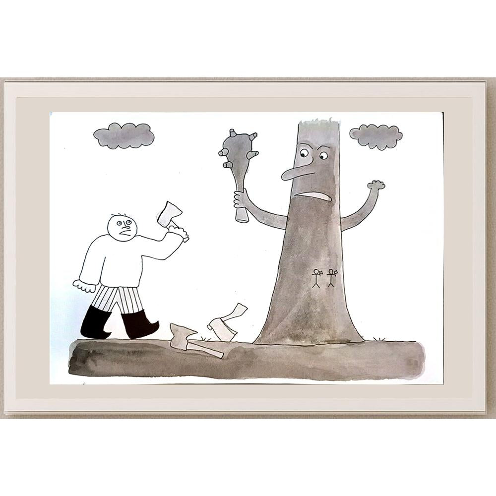 Misha Karmanov 29x21cm Orijinal Karikatür BOD03886