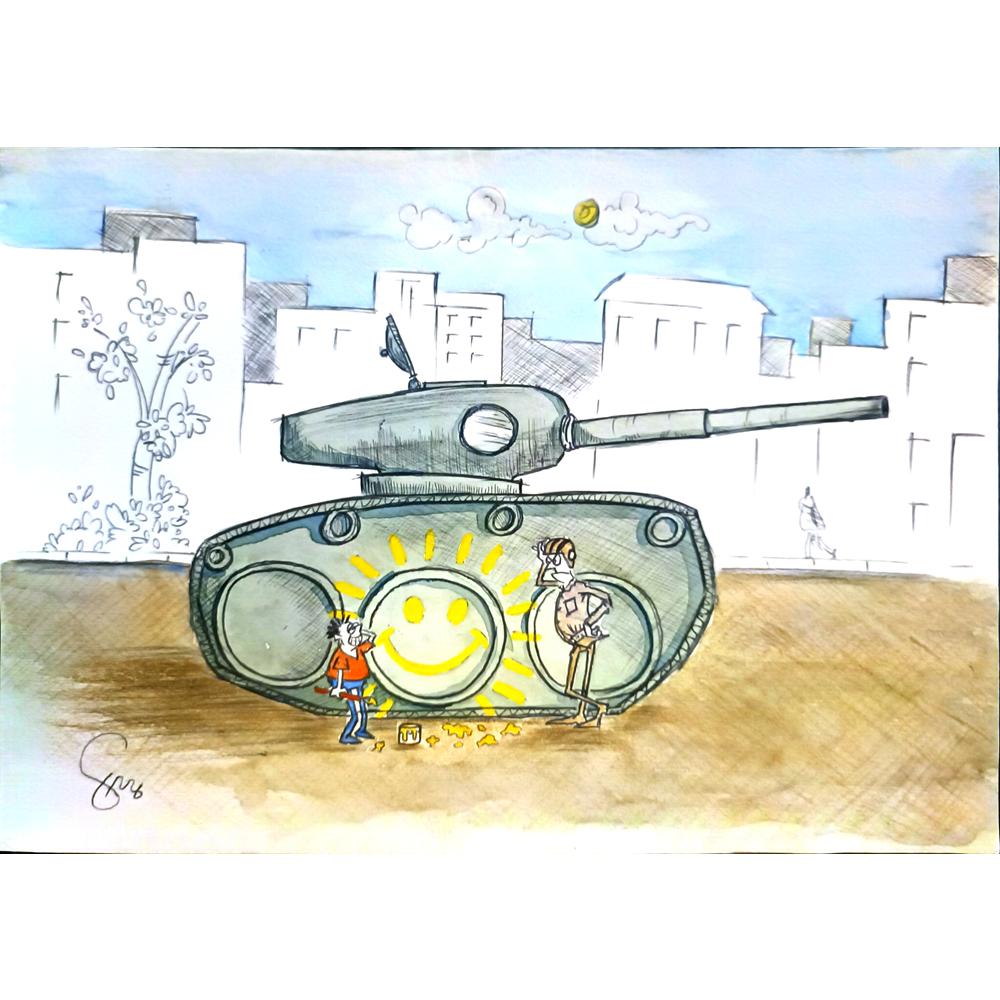 Mehdi Nazary 29x21cm Orijinal Karikatür BOD03909