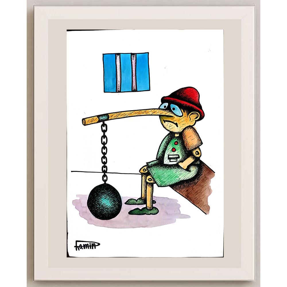 Ramin Rezaie 29x21 Orijinal Karikatür BOD03945