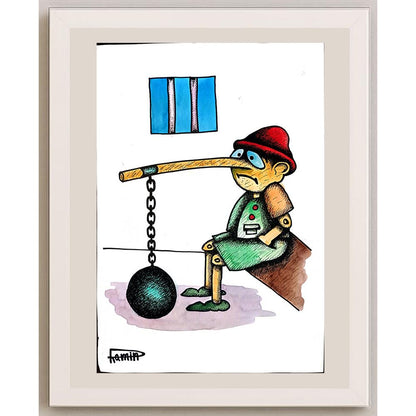 Ramin Rezaie 29x21 Orijinal Karikatür BOD03945