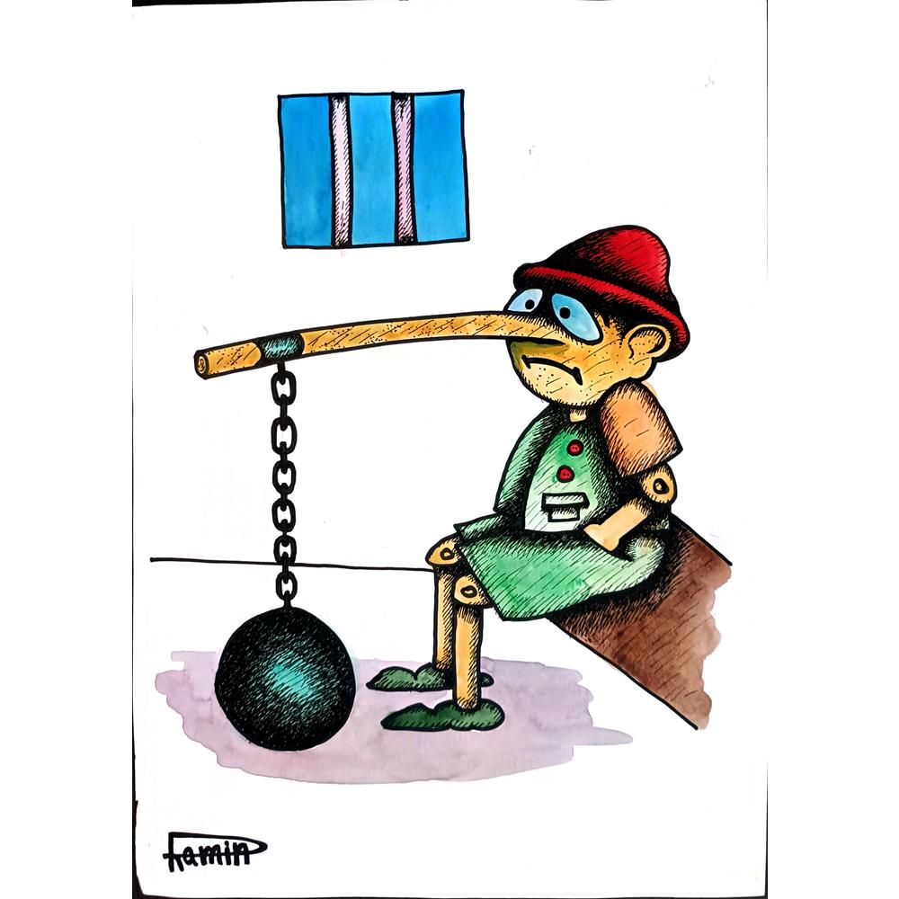 Ramin Rezaie 29x21 Orijinal Karikatür BOD03945