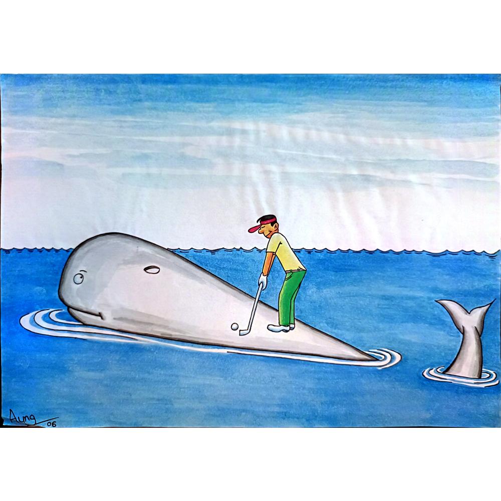 Aung 29x21cm Orijinal Karikatür BOD03962
