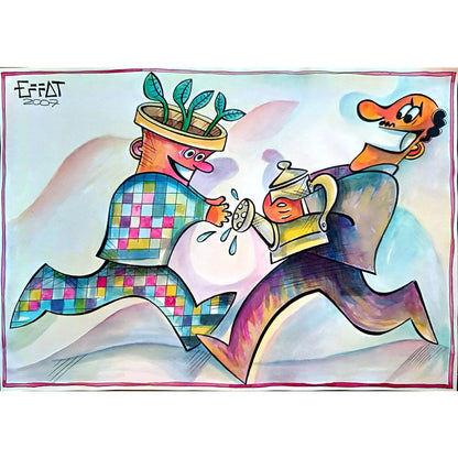 Mohammed Effat 29x21cm Orijinal Karikatür BOD03964