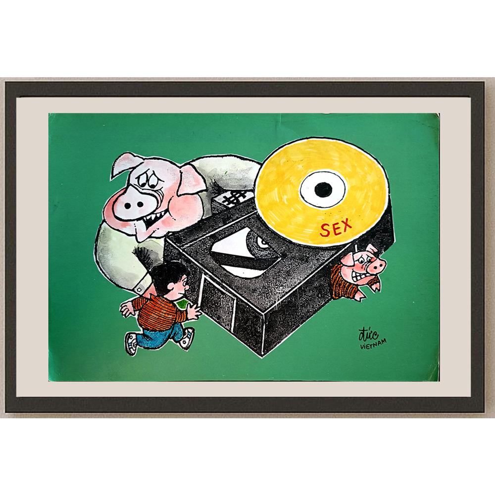Nguyen Huu Due 29x21cm Orijinal Karikatür BOD03981