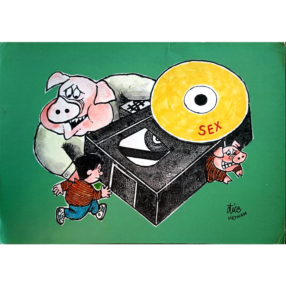 Nguyen Huu Due 29x21cm Orijinal Karikatür BOD03981