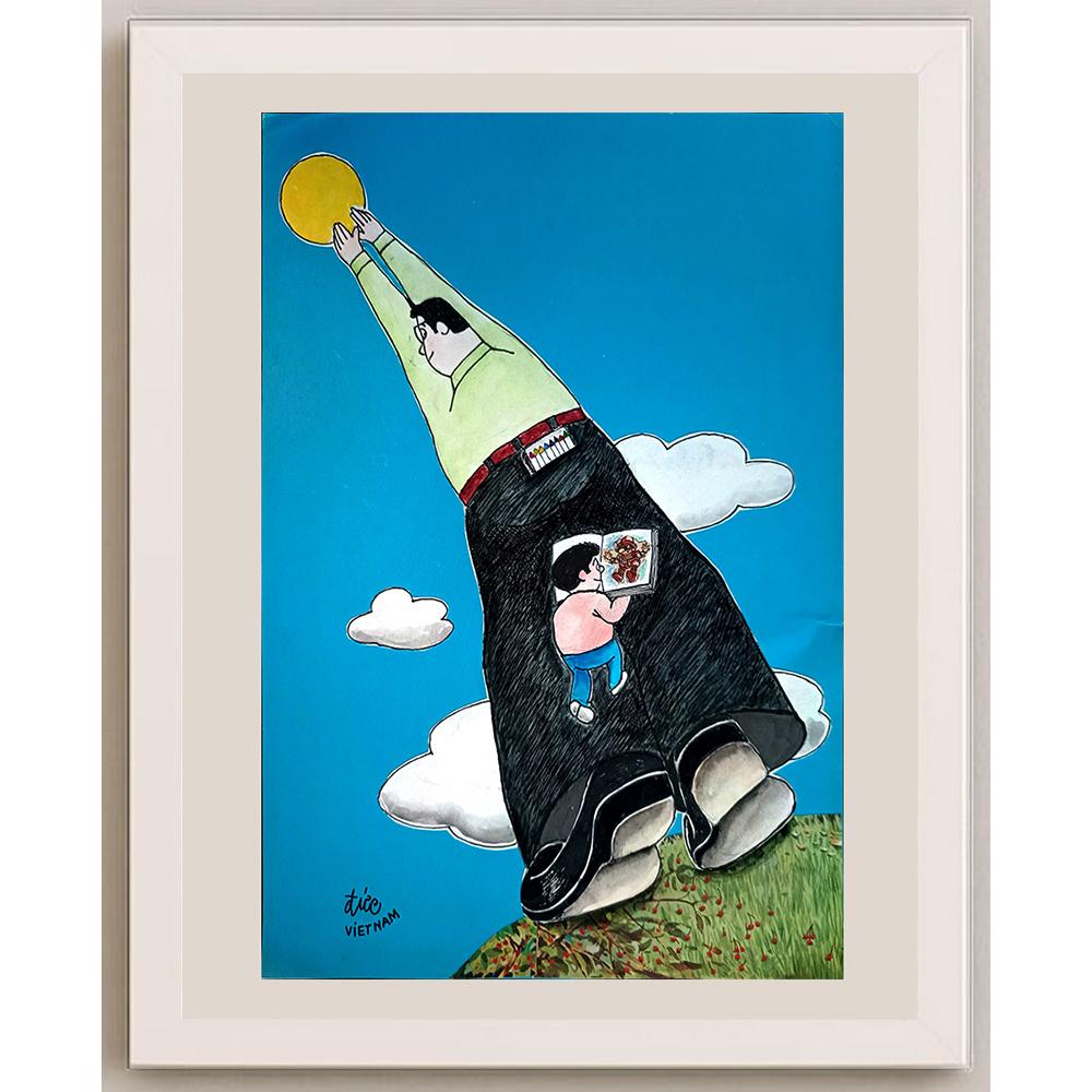 Nguyen Huu Due 29x21cm Orijinal Karikatür BOD03982