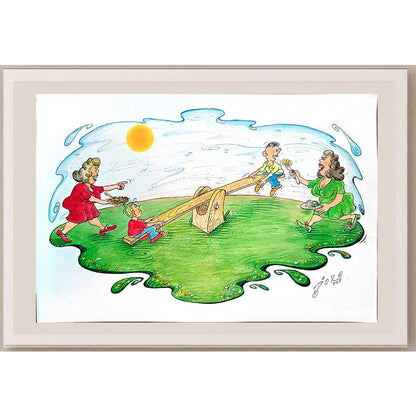 Jordan Popiliev 29x21cm Orijinal Karikatür BOD03987