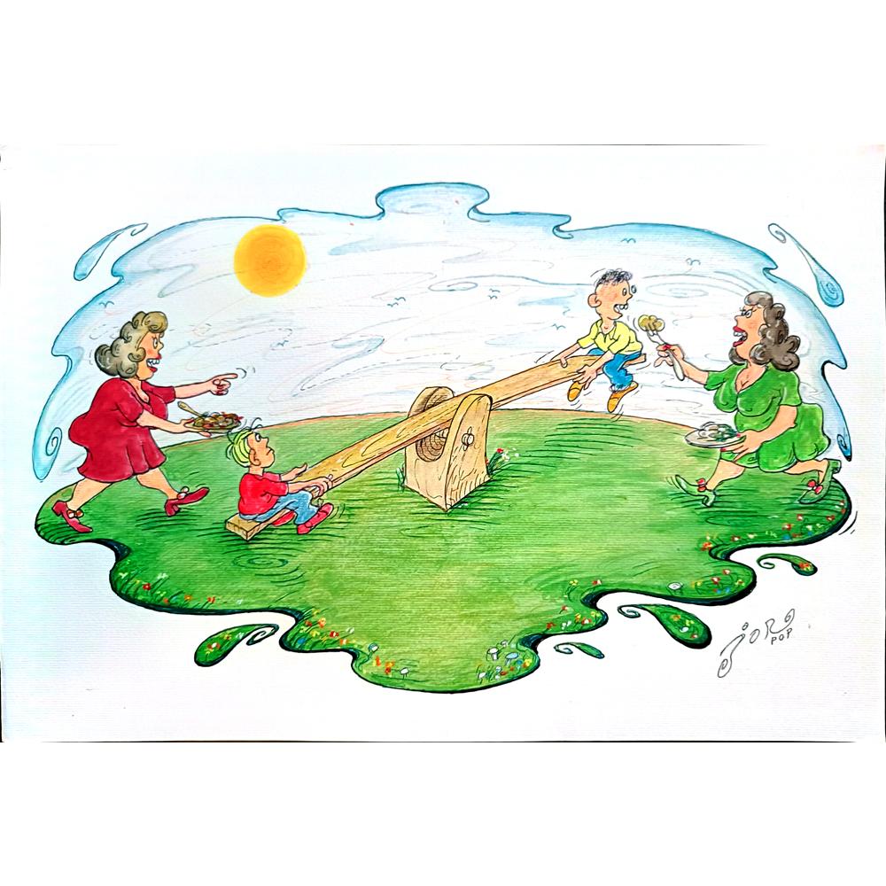 Jordan Popiliev 29x21cm Orijinal Karikatür BOD03987