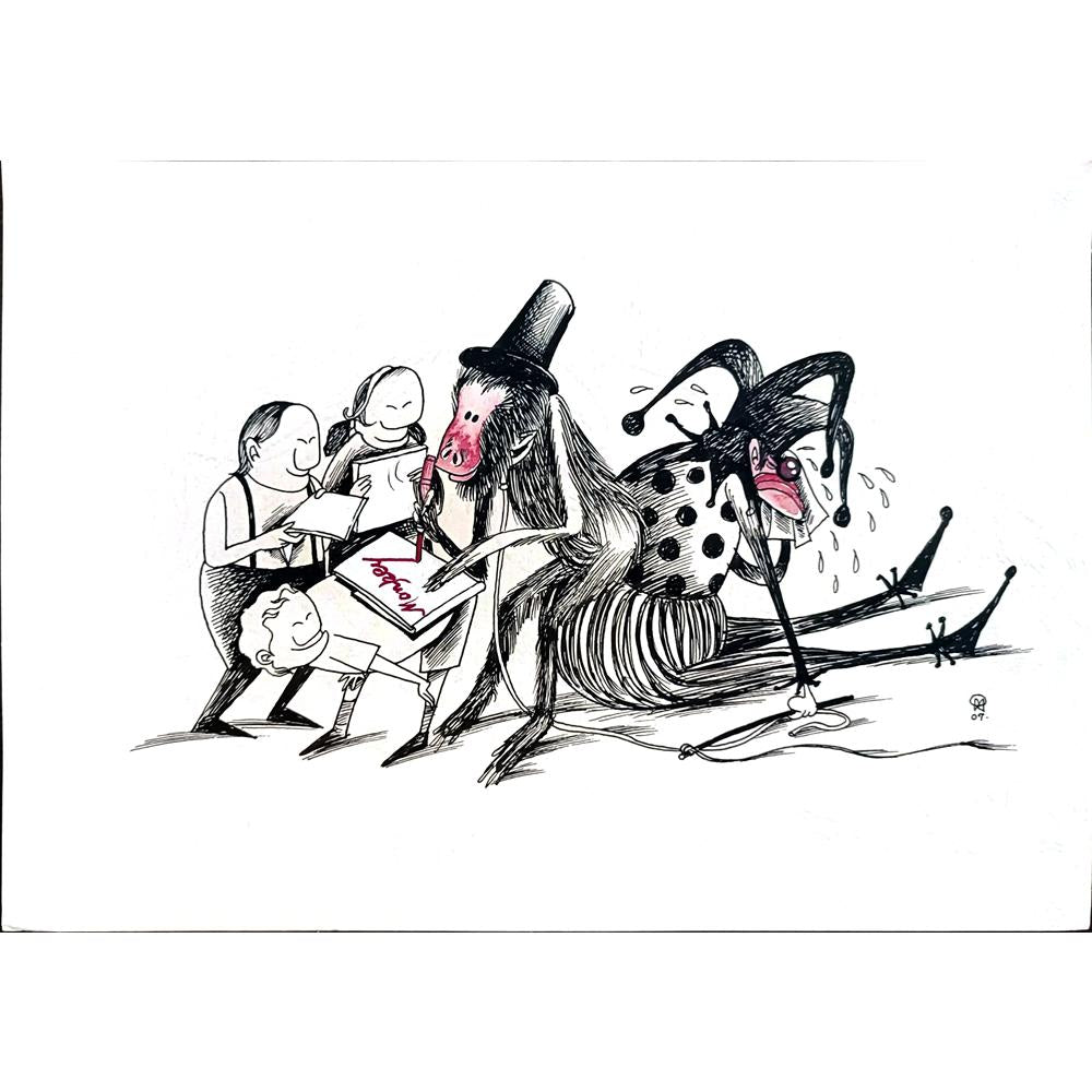 Xiaowiang Hou 29x21cm Orijinal Karikatür BOD03994