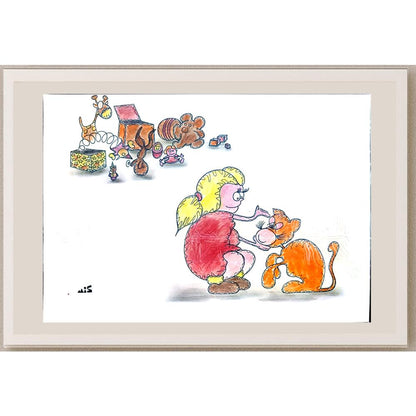 Carmen Niculina Misaila 29x21cm Orijinal Karikatür BOD03995