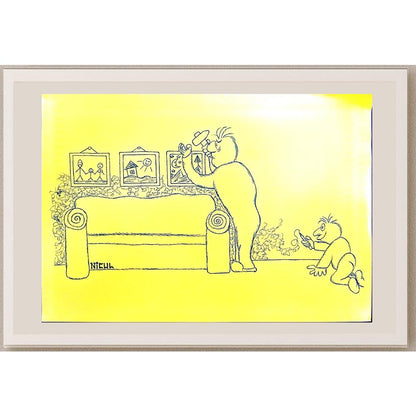 Lupu Nicolae 29x21cm Orijinal Karikatür BOD03997