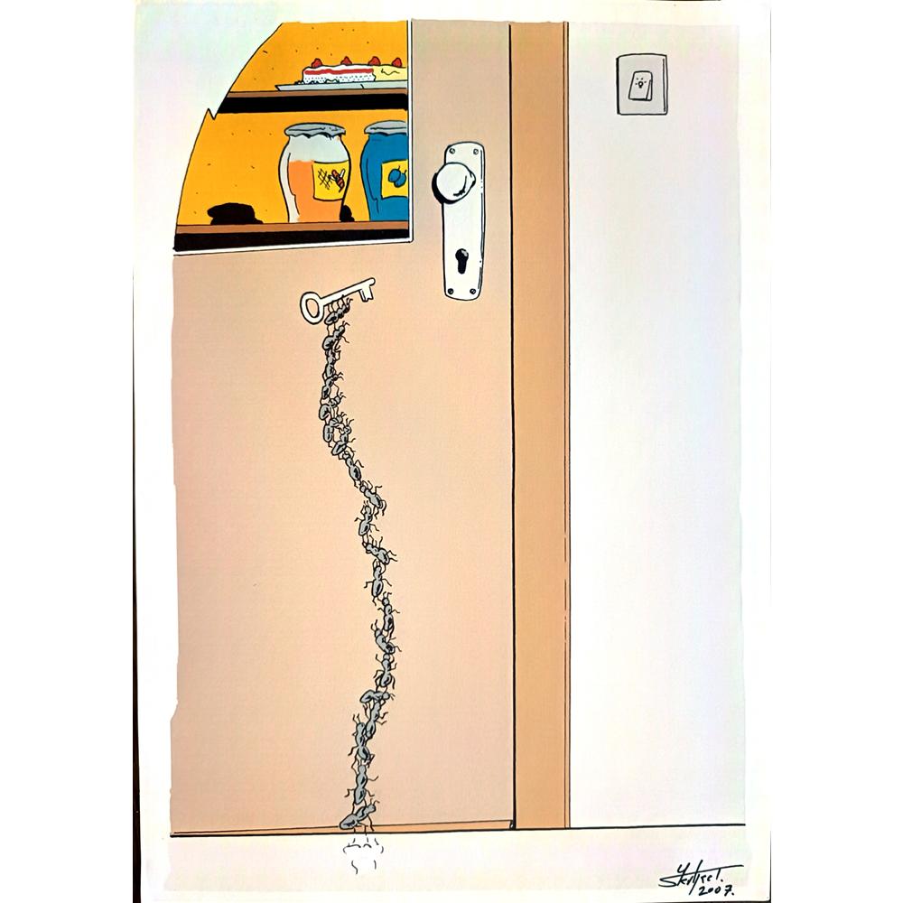 Tomislav Skiljac 29x21cm Orijinal Karikatür BOD04004