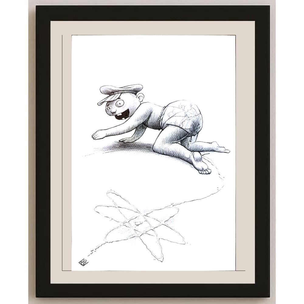 Amih Montazeri 29x21cm Orijinal Karikatür BOD04013