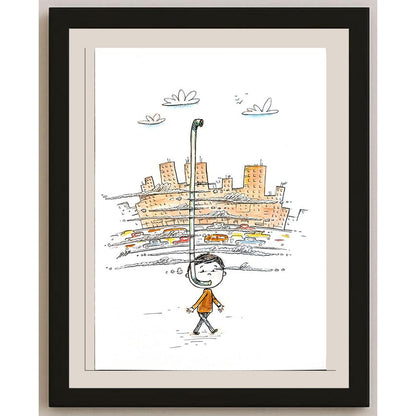 Afra Alyoussef 29x21cm Orijinal Karikatür BOD04014