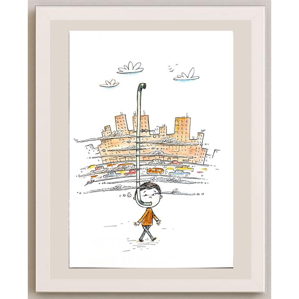 Afra Alyoussef 29x21cm Orijinal Karikatür BOD04014