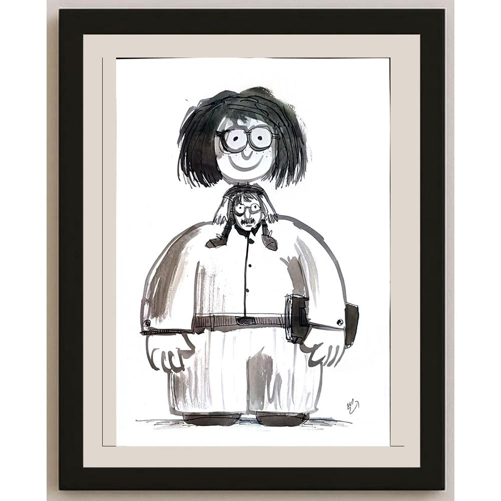 Ali Mardomi 29x21cm Orijinal Karikatür BOD04028