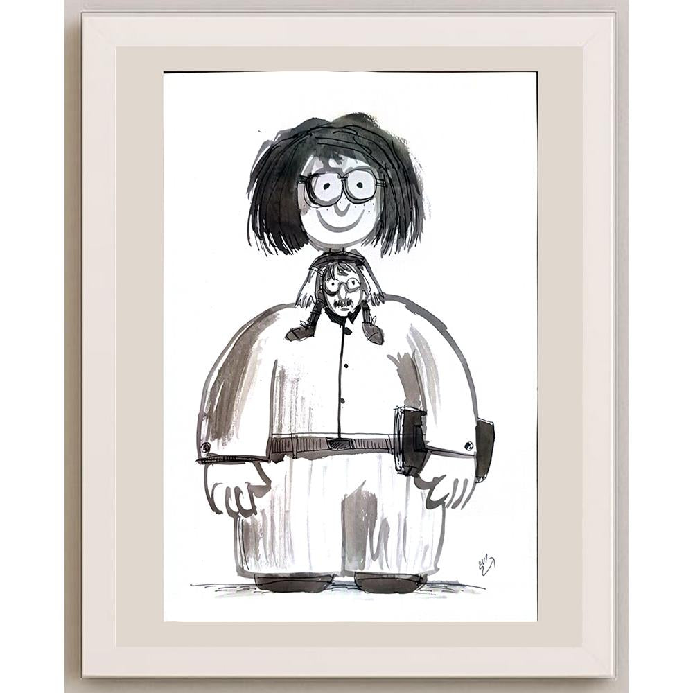 Ali Mardomi 29x21cm Orijinal Karikatür BOD04028