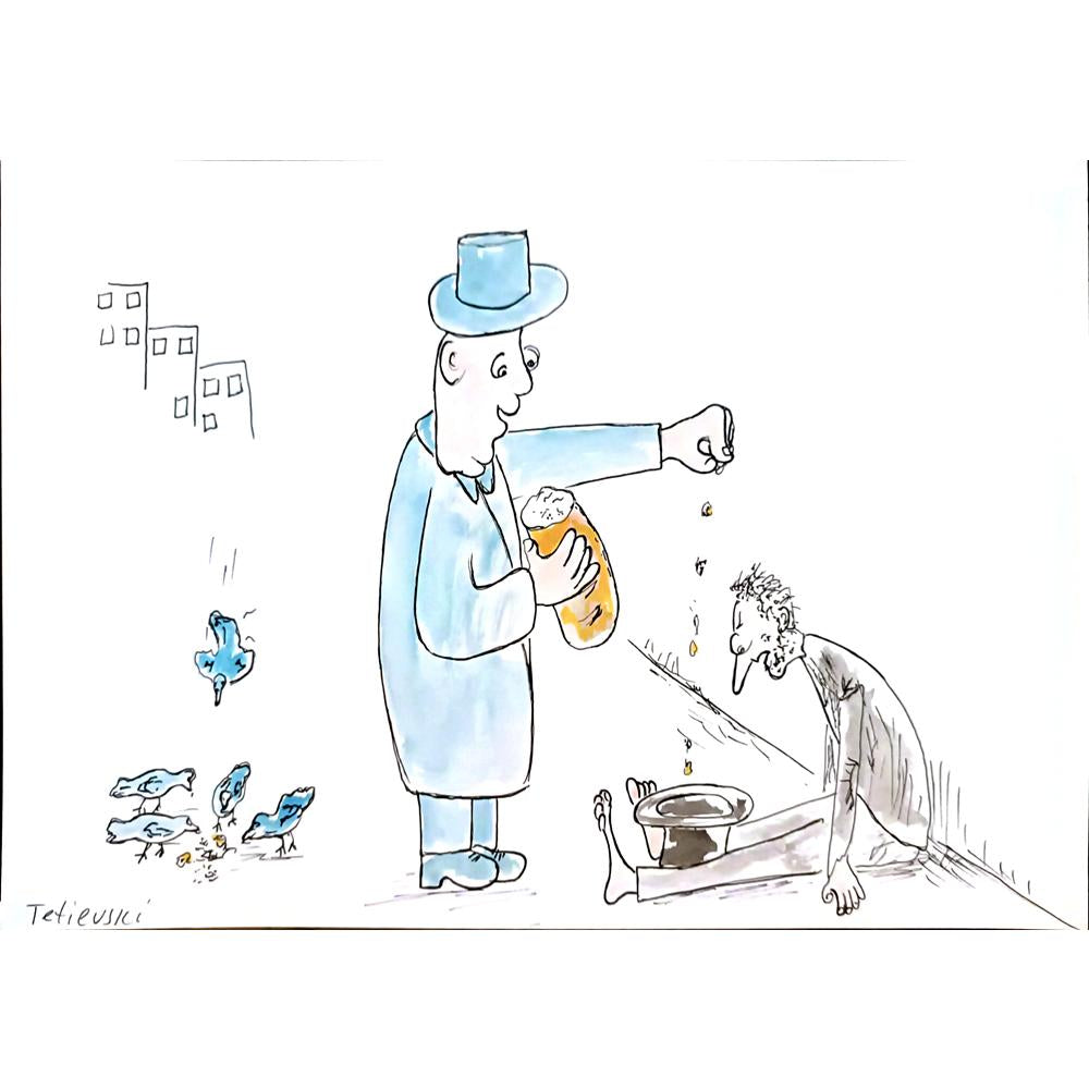 Michael Tetievski 29x21cm Orijinal Karikatür BOD04080
