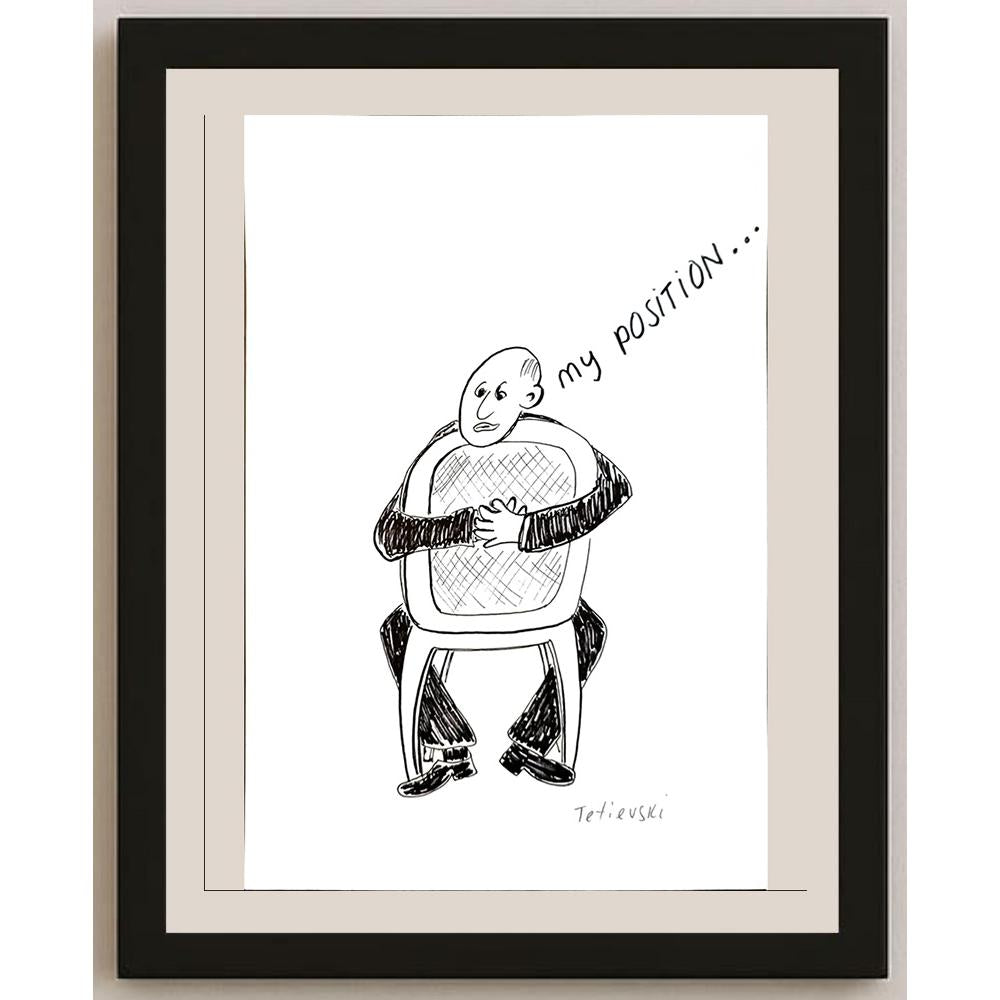 Michael Tetievski 29x21cm Orijinal Karikatür BOD04081