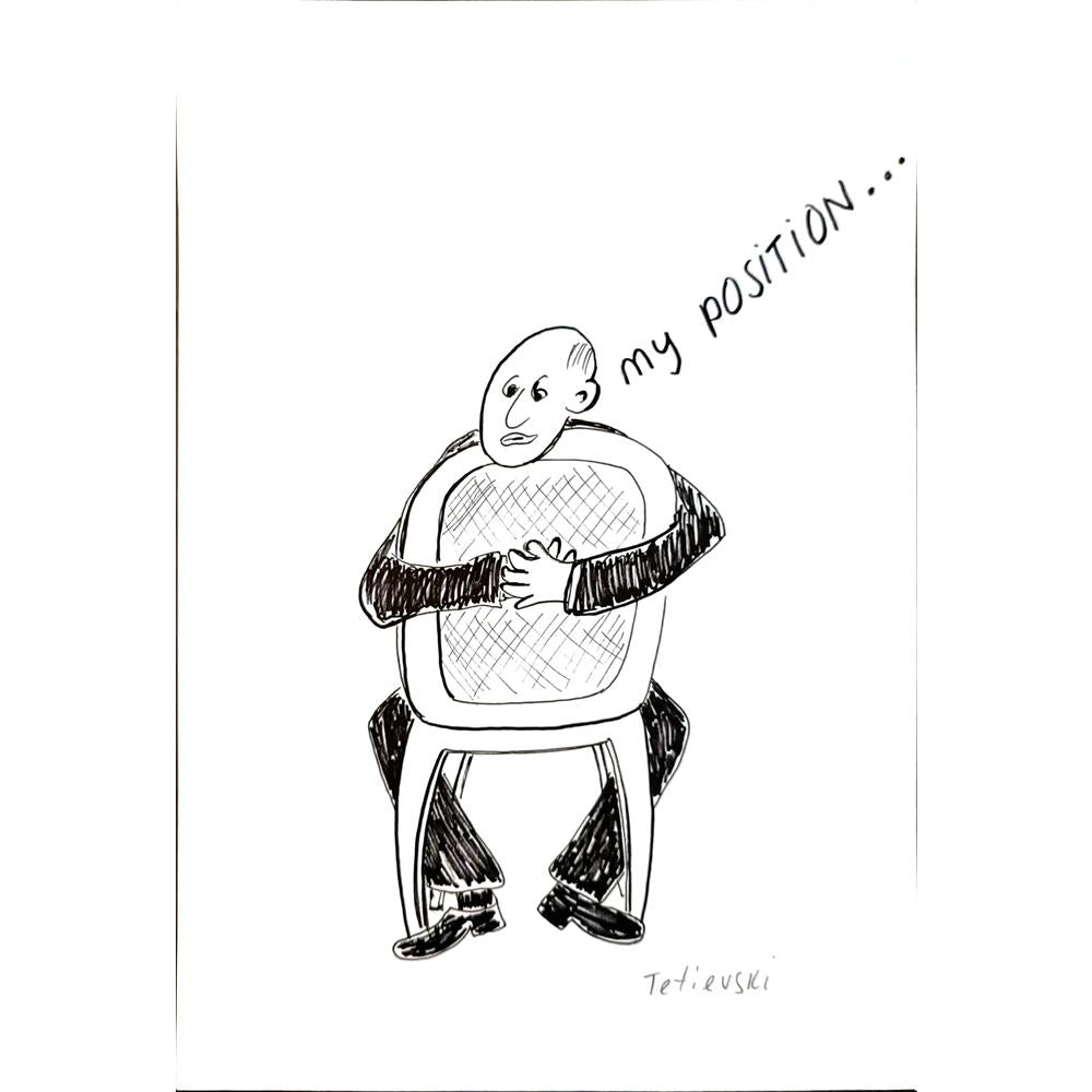 Michael Tetievski 29x21cm Orijinal Karikatür BOD04081
