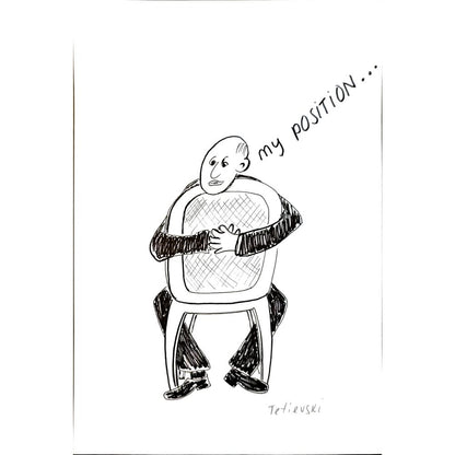 Michael Tetievski 29x21cm Orijinal Karikatür BOD04081