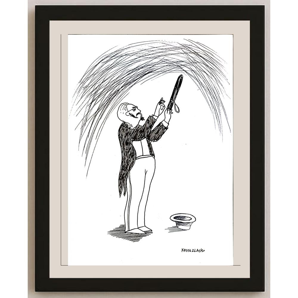 Zlatko Krstevski 29x21cm Orijinal Karikatür BOD04082