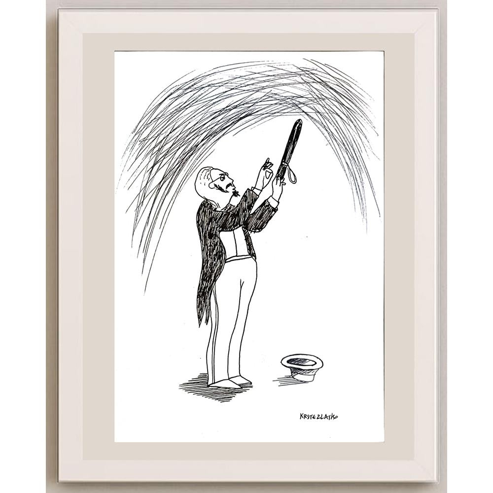 Zlatko Krstevski 29x21cm Orijinal Karikatür BOD04082