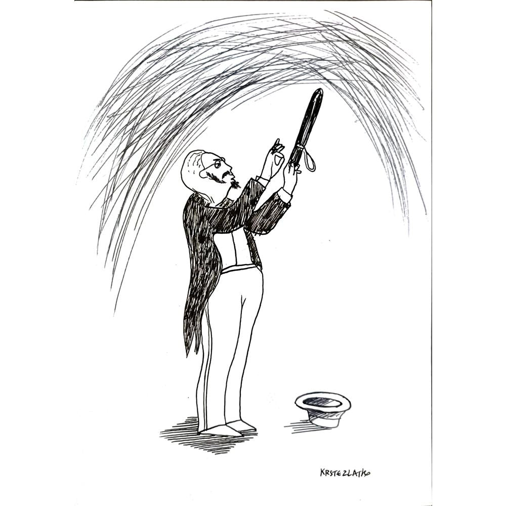 Zlatko Krstevski 29x21cm Orijinal Karikatür BOD04082