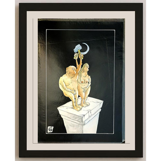 Unknown 29x21cm Orijinal Karikatür BOD04083