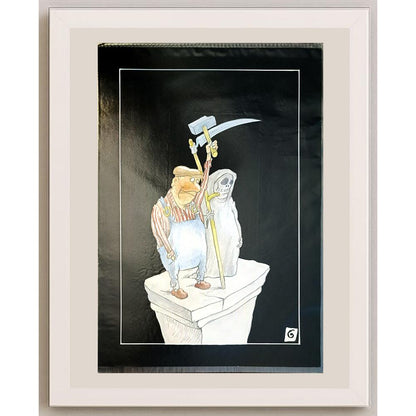 Unknown 29x21cm Orijinal Karikatür BOD04084
